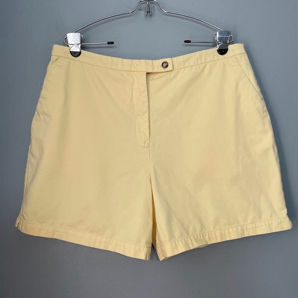Christopher & Banks Chino Shorts Size 16 Butter Yellow Cotton Preppy 90s Mom